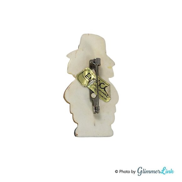 Vintage 1985 ENESCO Give Thanks Pilgrim Pumpkin Thanksgiving Plastic Brooch - Picture 5 of 6